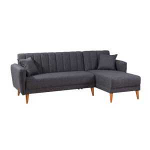 Atelier del sofa Rozkládací rohová pohovka AQUA tmavě šedá pravý roh